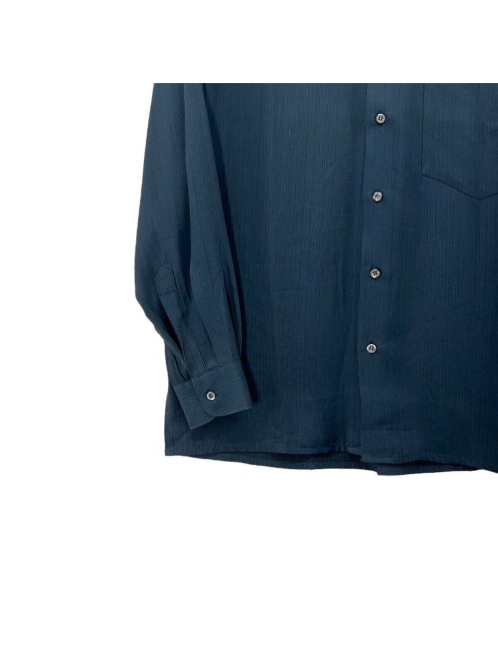 Vintage Equilibrio Mens M Blue Button Down Casual Blue Pocket Woven EUC - Picture 7 of 10